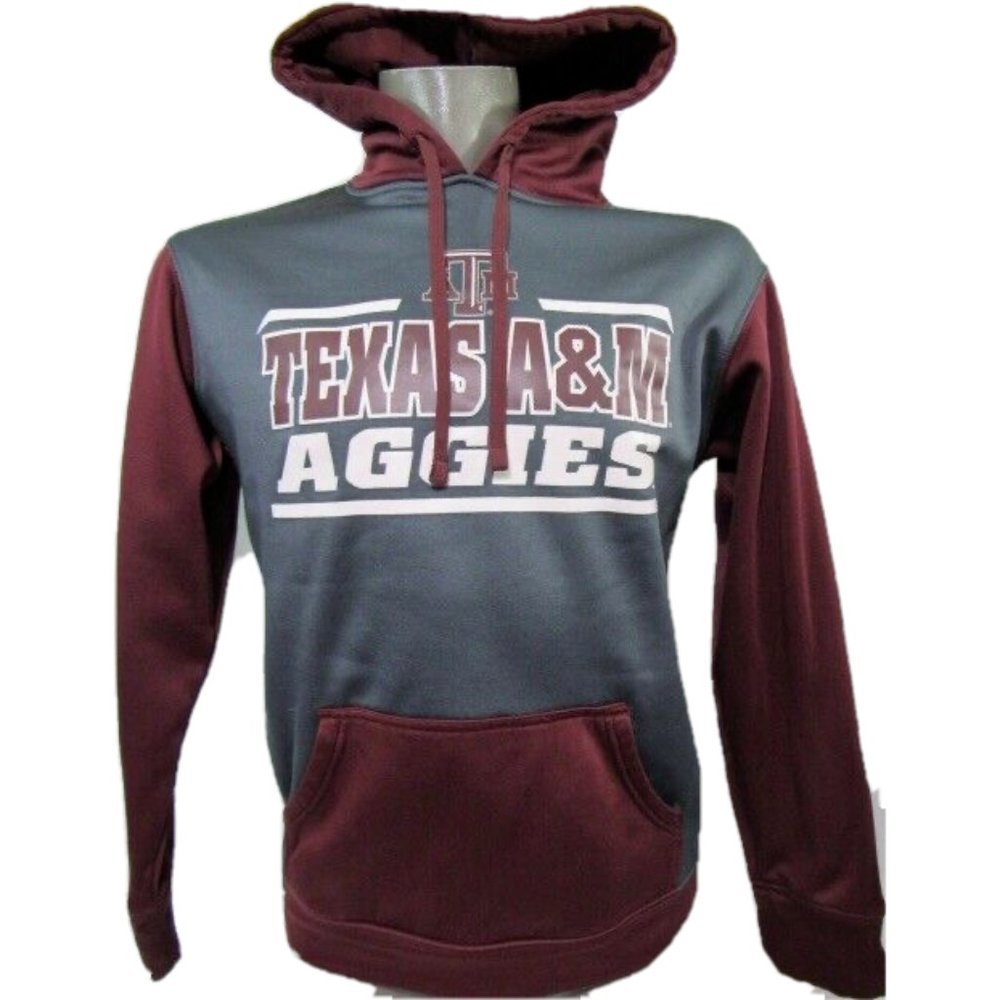 Knights Apparel Texas A&M Aggies Men's Gray Burgundy‎ Sz S  Polyester Hoodie